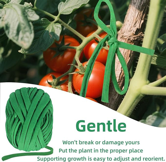 2 Packs Garden Twine, Soft Plants Ties, Green Garden String for Climbing Plants, Vines Plant, Tomatoes, Flowers, Roses Plant Support (98FT/Roll, Total 196FT)