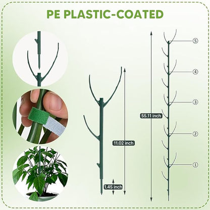 Plant Support Stakes for Climbing Plants, Stackable, Indoor Outdoor Use, Monstera Philodendron Pothos (10inch-10PCS)