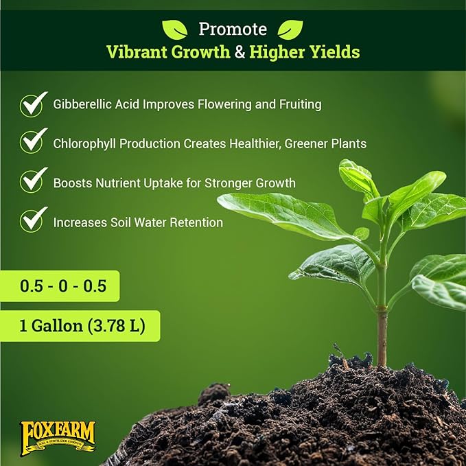 FoxFarm Bush Doctor Kelp Me Kelp You Seaweed Plant Food - 0.5-0-0.5 Liquid Kelp Fertilizer for Gardens, Hydroponic & Drip Irrigation Systems - Promotes Fast Nutrient Uptake & Plant Growth - 1 Gallon