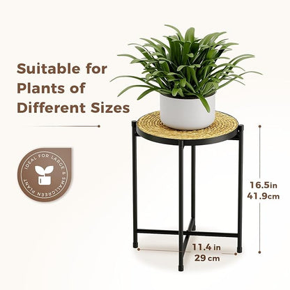 Bamworld Indoor Plant Stand Tall Plant Table Corner Plant Stool Boho Small Plant Holder Single Flower Stand for Large Plants Decor Pot Stand for Living Room Bedroom Balcony