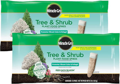 Miracle-GRO Tree & Shrub Plant Food Spikes, 12 Spikes (2-Pack)