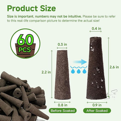 60 Pack Pods Replacement, Hydroponic Grow Sponges Rapid Rooting Seed Starter Sponges Compatible with Aerogarden,IDOO, Models & Indoor Hydroponic Systems