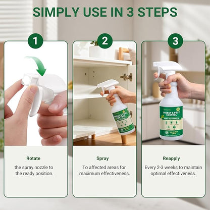 Peppermint Oil Insect Repellent Spray 16 OZ, Natural Indoor & Outdoor Bug Control for Spiders, Ants, Roaches, and More, Kids and Pets Safe, Suit for Garage Kitchen Attic Patio Basement