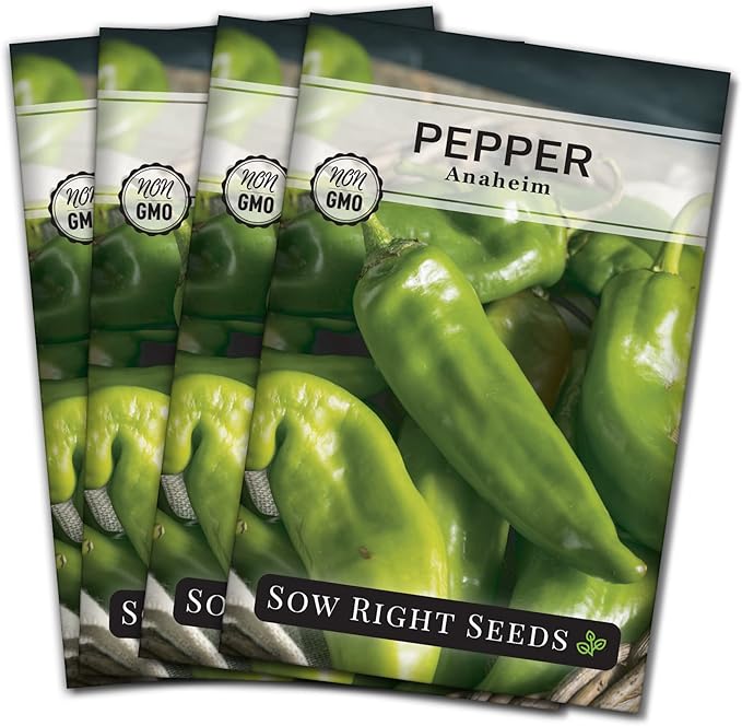 Sow Right Seeds - Anaheim Pepper Seeds for Planting - Non-GMO Heirloom Packet with Instructions to Plant an Outdoor Home Vegetable Garden - Productive and Hot Chili Peppers - Hydroponics Growing (4)