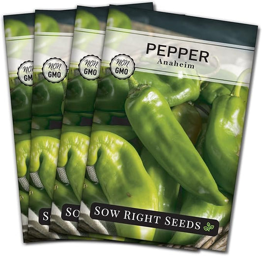 Sow Right Seeds - Anaheim Pepper Seeds for Planting - Non-GMO Heirloom Packet with Instructions to Plant an Outdoor Home Vegetable Garden - Productive and Hot Chili Peppers - Hydroponics Growing (4)