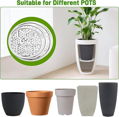 6-Pack 10/11/13-Inch Round Planter Insert, Planter Inserts for large Pots with Drainage Holes, Use Less Potting Soil, Plant Risers for Inside Pots for Tall or Short Planters for Indoor & Outdoor Use