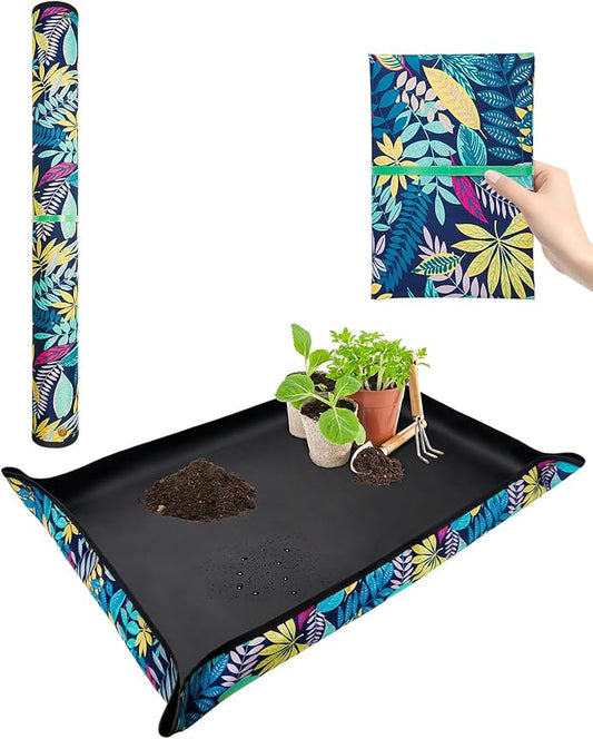 Extra Large Thickened Repotting Mat Waterproof Plant Mat, 43.5"x 29.5" Oxford Succulent Gardening Mat, Foldable Potting Tray for Indoor Plants Transplanting and Mess Control