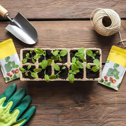300 Cells Peat Pots Seed Starter Tray 30 Packs Biodegradable Seedling Pots Germination Trays Peat Pot for Seedling Organic Seed Starting Trays kit with (30 packs-300cells)