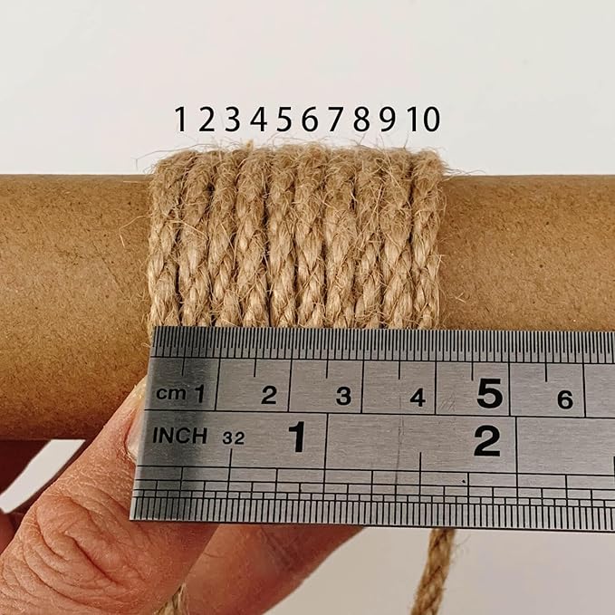 Strong Jute Twine 4mm Thick 328Feet Arts Crafts Jute Rope Durable Packing String for Gardening Applications (4MM 328FT)