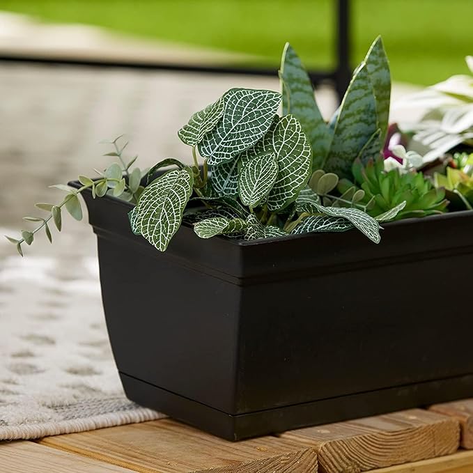 The HC Companies 30" Eclipse Plastic Window Box 7.76"x29.98"x6.57" in Black Color