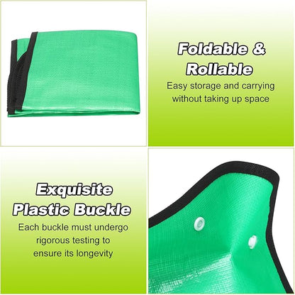 HARFINGTON 3pcs Repotting Mat 39.4" x 59.1" PE Cloth Waterproof Plant Repotting Mat Foldable Portable Gardening Potting Tray with Plastic Buckle for Indoor Plant Change Soil Watering, Green
