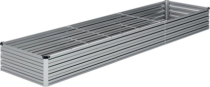 12x2x1FT Galvanized Raised Garden Bed Kit,Vegetable Boxes-Rectangle Metal Flower Box,Large Planter Raised Beds Outdoor Garden for Planting,Fruit,Herb-Silver
