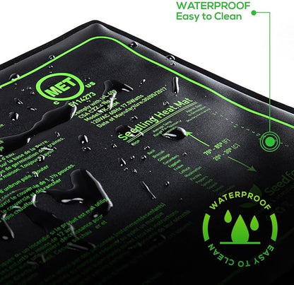 MET Certified Seedling Heat Mat, Seedfactor Waterproof Durable Germination Station Heat Mat, Warm Hydroponic Heating Pad for Indoor Home Gardening Seed Starter