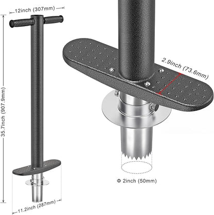 Dolibest 3-in-1 Sod Plugger & Bulb Planter Tool - Depth Adjust (3-6'') Stainless Steel Sharp Serrations with Ergonomic Grip | Lawn Plug Cutter for Turf Repair, Soil Sampling & Garden Planting-35.7"