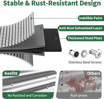 Kesfitt Raised Garden Bed, 6x3x1 FT Galvanized Steel Metal Raised Garden Bed, Oval Open-Bottom Design, 12-Inch Deep for Outdoor Vegetable & Herb Gardening, Silver