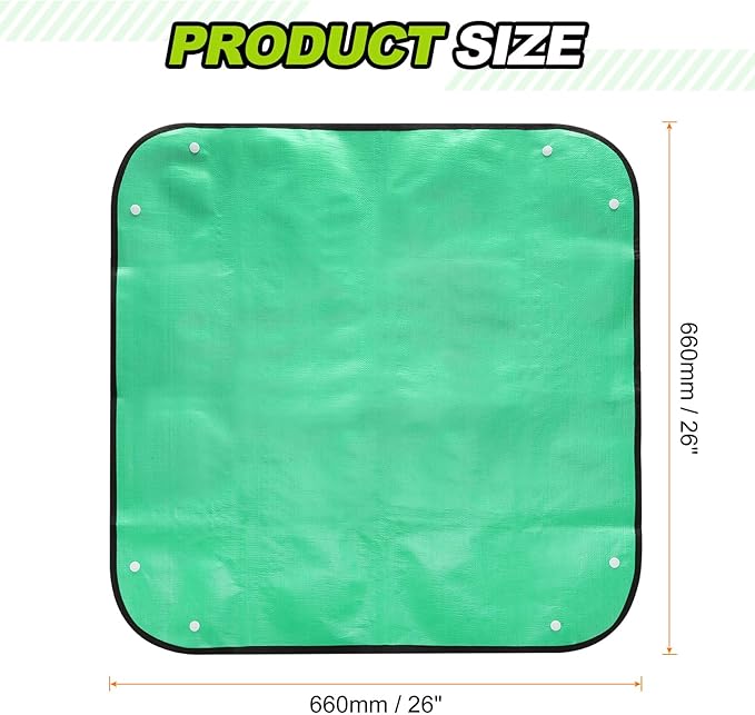 HARFINGTON 3pcs Repotting Mat 26" x 26" PE Cloth Waterproof Plant Repotting Mat Foldable Portable Gardening Potting Tray with Plastic Buckle for Indoor Plant Change Soil Watering, Green