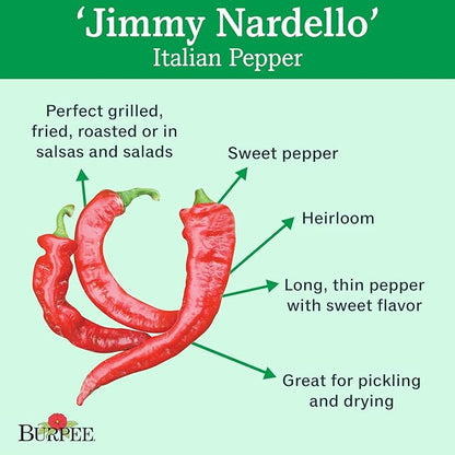 Burpee Jimmy Nardello's Sweet Pepper Seeds 30 seeds