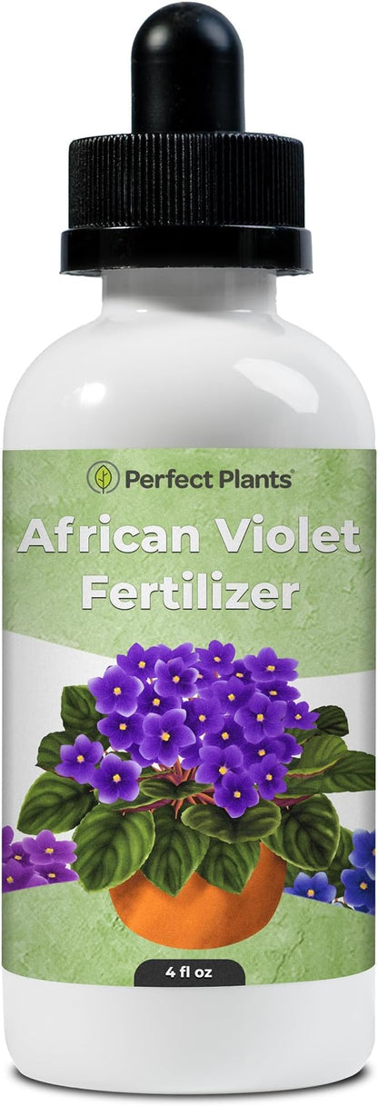 Liquid African Violet Food Drops by Perfect Plants | Fertilizer for Your Live Indoor Flowering Plant Garden | Packed with Premium Nutrients and Plant Foods | NPK 2-2-2 (4oz)