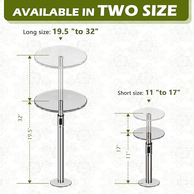 2 Set Adjustable Plant Risers,11-17" Rise Plant Risers for Pots Outdoor, Metal Lift Insert for Tall Taper Flower Pots (6" 8" 10" Base or Top)