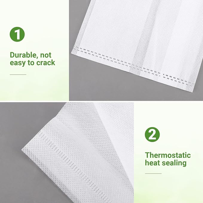 GREANER 100PCS Biodegradable Seedling Bags, 9.8x11 inches Thickened Non-Woven Plant Nursery Bags, Transplant Pots Grow Pouch for Vegetables, Flowers, Fruits, Trees, Home Garden Supply