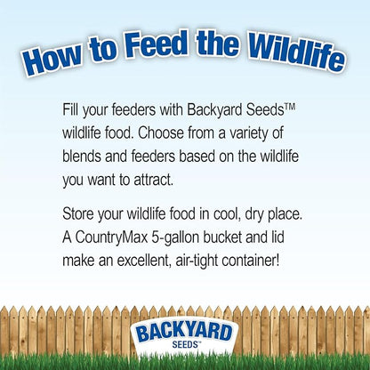 CountryMax Backyard Seeds Squirrel & Chipmunk Food Mix – 8 lb Bag – Premium Wildlife Blend with Sunflower Seeds, Peanuts & Corn – Ideal for Squirrels, Chipmunks, Rabbits & Backyard Birds
