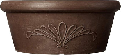 Arcadia Garden Products PSW TA25C Plastic/Stone/Wood Composite Bulb Pan – No Drainage Hole (Drillable), Planter Bowl for Succulents, Bonsai, Fairy Gardens, Herbs,10-Inch, Chocolate