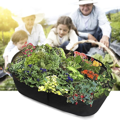Planting Grow Bag,Felt Fabric Raised Planting Bed,Raised Garden Bed Planter Breathable Planting Container Rectangle Growing Pot