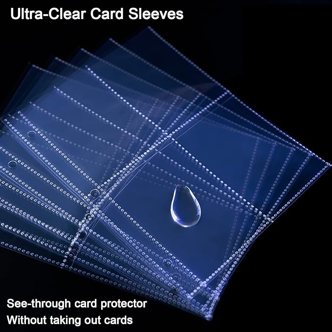 4 Pocket Trading Card Collection Book, Binder Card Album with 400 Pockets Game Card Sleeves, Binder Card Organizer for MTG, TCG, and Baseball Cards Protection and Storage