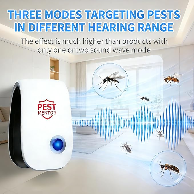 Ultrasonic Pest Repellent Plug-in, Rodent & Insect Repellent Device for Mice,Rats,Roaches,Ants,Spiders, Multi-Room Indoor Pest Control for Home Kitchen Office – 10 Pack