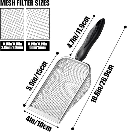 Soil Sifter for Gardening (2-Pack) – 3.8mm and 5mm Mesh, Heavy-Duty Metal Sifter for Dirt, Rocks, Compost and Sand, Durable Garden Tool for Landscaping and Potting Soil