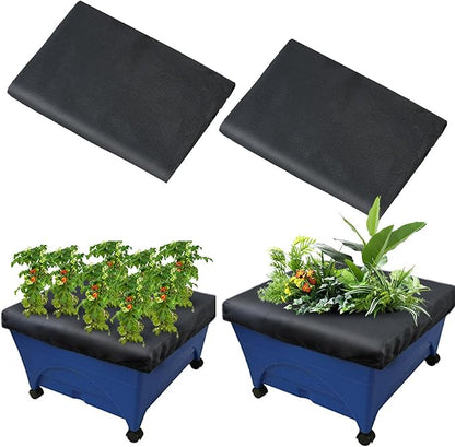 2 Pack City Pickers Replacement Mulch Cover, 20" x 24" Black Planter Box Cover with Elastic City Picker Raised Bed Cover for Garden Planters Boxes (Black)