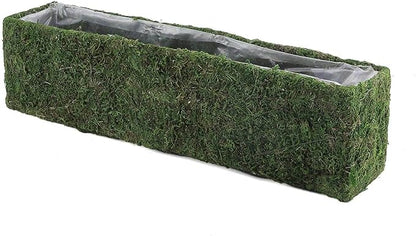 Efavormart 23.5" Rectangle Preserved Moss Planter Box Moss Covered Planters with Inner Lining