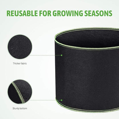 Delxo 20-Pack 1 Gallon Grow Bags,Garden Planting Bag with Handles,300G Thickened Breathable Nonwoven Cloth Fabric Pots for Fruits,Vegetable,Tomato(Black)