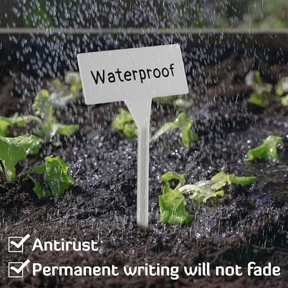 28 Pack Outdoor Plant Label, Large Waterproof Plastic Plant T-Type Tags, Durable Nursery Garden Markers, Perfect for Herbs, Flowers, Vegetable (Height 11.8'')