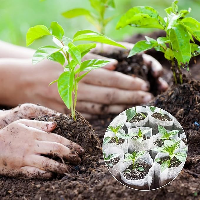 Plant Nursery Grow Bags, Non-Woven Fabric Seedling Starter Pots for Vegetable, Flower, Fruit Saplings, Tree Growing, Home Garden Supply (3.94"x4.73"/Pack of 500)