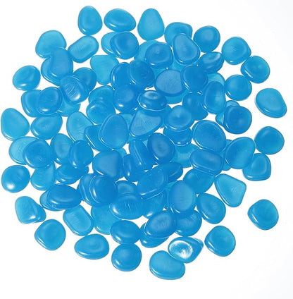 PATIKIL Glowing Stones, 300 Pcs Glow in The Dark Rocks for Indoor Outdoor Fish Tank Decorations Garden Yard Landscaping Gifts for Friends, Dark Blue