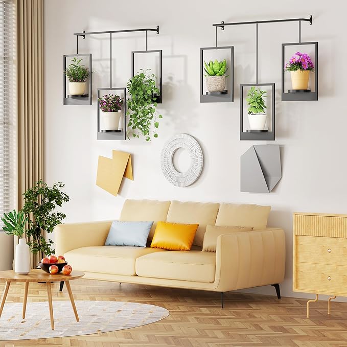 Wall Planters for Indoor Plants Wall Plant Holder Frame Plant Wall Hanger Window Plant Hanger for Livingroom Entryway (2)
