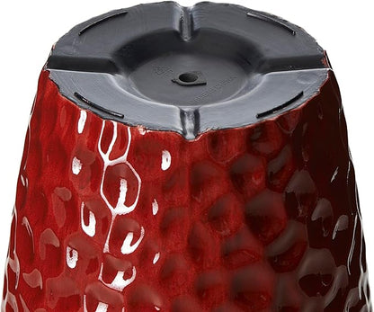 Glitzhome Large Planters for Outdoor Plant, 23.75" H Tall Outdoor Planter, Honeycomb Textured Gradient Red Plastic Planter, with Drainage Hole, Large Flower Pots for Porch Patio Deck Indoor, Set of 2