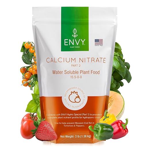 ENVY Solution Grade Calcium Nitrate (15-0-0) Prevents Blossom End-Rot from Calcium Deficiency in Tomatoes & Peppers (3.0 lb)