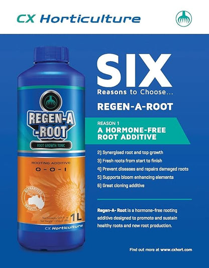 Regen-A-Root 1 Liter | Hormone-Free Root Stimulator for Plants | Promotes Explosive Root Growth in Vegetative & Flowering Stages | Hydroponic, Soil & Coco Compatible (0-0-1)