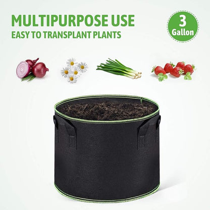 Delxo Grow Bags 1 3 5 Gallon Bundle, 10PK Each Total 30 Potato Grow Bags