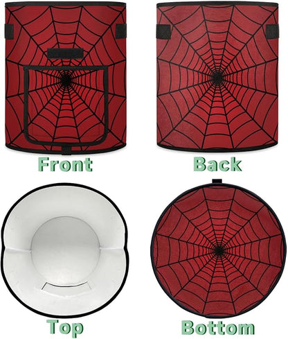 Vegetable Grow Bags Red Spiders Web 7 Gallon Thickened Nonwoven Plant Pot Flowers Potato Fruit Plant Grow Bag with Handle Garden Plant Bag Outdoor 2 Pack