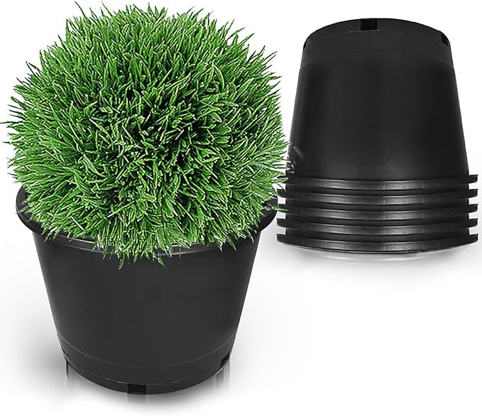 10-Pack 8.4 Gallon Round Planter Nursery Pots, Flower Plant Container Injection Molded Plastic Nursery Pots Gardening Pots for Indoor Outdoor Vegetables, Succulents, Black