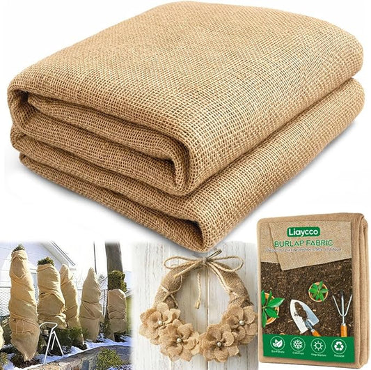 40" x 40 Feet Burlap Fabric Roll 13 Yards – Burlap Fabric by The Yard for Tree Wrap, Garden Plant Cover, Weed Barrier, Landscaping & DIY Crafts, Ideal for Outdoor Winter Protection