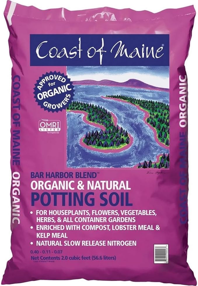 Coast of Maine Bar Harbor Blend, 2 cu ft (Pack of 2) Organic and Natural Potting Soil for Houseplants, Flowers, Vegetables, Herbs and Containers