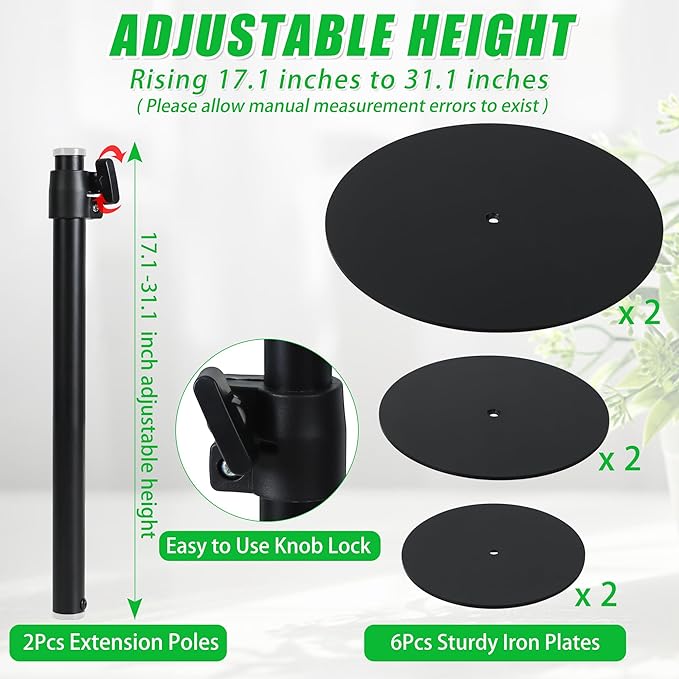 Adjustable Plant Risers for Inside Pots, 17-31" Rise Planter Insert Filler for Large Pots, Plant Lift Inserts Pot Risers for Indoor Outdoor Tall Taper Planter Container (6" 8" 10" Base Top, Set of 2)