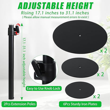 Adjustable Plant Risers for Inside Pots, 17-31" Rise Planter Insert Filler for Large Pots, Plant Lift Inserts Pot Risers for Indoor Outdoor Tall Taper Planter Container (6" 8" 10" Base Top, Set of 2)
