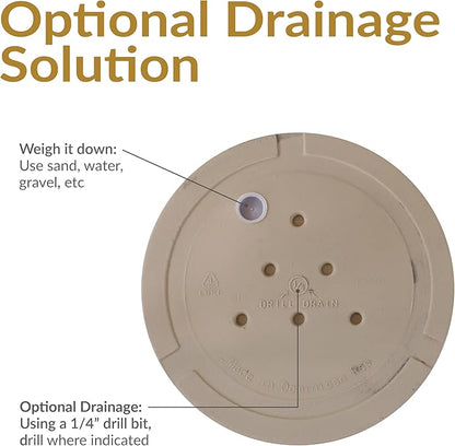 Sunnydaze 19.5-Inch Arabella Large Plastic Pot for Plants - Outdoor Double-Walled Polyresin Large Plastic Planter with Drillable Drainage Holes - Beige - 2-Pack