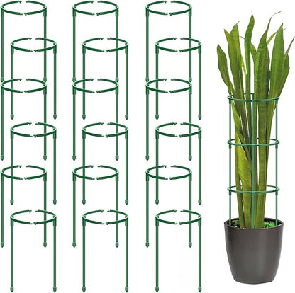 36 Pack Plant Support Stakes for Indoor Plants, Half Round Plant Stakes Ring Stackable 3 Tier Garden Flower Support for More Sizes (10,20,30 Inches), Plastic Cage Trellis for Climbing Leafy Vegetable