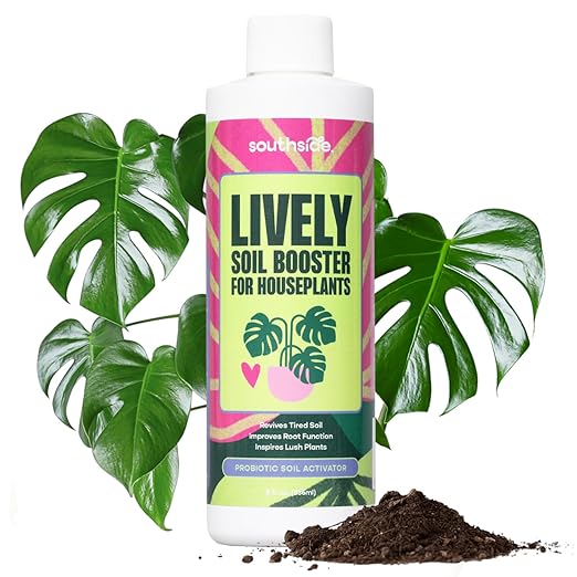Southside Plants Lively Soil Conditioner for Houseplants – Repot Less, Revive Tired Potting Soil, Improve Drainage & Nutrient Uptake – Beneficial Bacillus Indoor Plant Booster